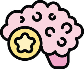Poster - business brainstorming icon outline vector. idea strategy. creative team color flat