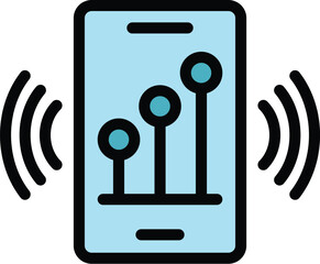 Poster - business smartphone icon outline vector. solution creative. success teamwork color flat