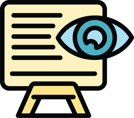 Poster - view business idea icon outline vector. brain process. creative team color flat