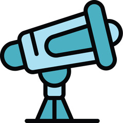 Poster - business idea telescope icon outline vector. office team. teamwork idea color flat