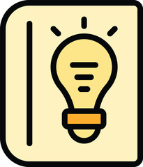 Poster - idea notebook icon outline vector. information team. business idea color flat