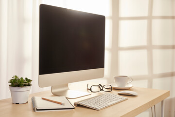 computer screen  on working table