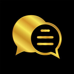 Sticker - gold colored chat icon 