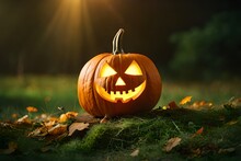 Jack O Lantern In The Garden Free Stock Photo - Public Domain Pictures