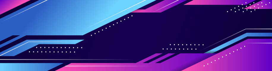 Poster - Abstract dark blue and pink purple gradient futuristic background with diagonal stripe lines and glowing dot. Modern and simple banner design. Can use for business presentation, poster, template.