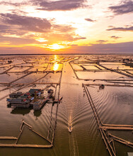 Sunrise In The Tam Giang Lagoon, Hue City, Thua Thien Hue Province, Vietnam.