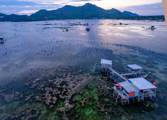 Wall Mural - Sunset on the Lap An lagoon, Thua Thien Hue province, Vietnam