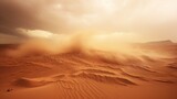 Fototapeta Natura - sandstorm in the desert, symbolizing the harsh conditions of arid environments generative ai