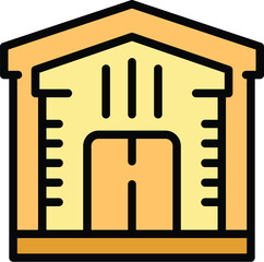 Poster - Study house icon outline vector. Institute club. University building color flat