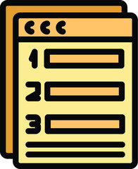 Poster - web order icon outline vector. online form. fill insurance color flat