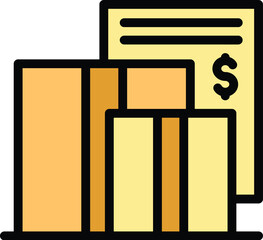 Poster - check delivery icon outline vector. fill form. write online color flat