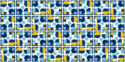 Poster - Four circles in the form. Pattern of abstract circles, blue. For printing on pillows, notebooks, cups, interiors, packaging, clothes.