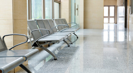 Wall Mural - Chairs in the hospital hallway