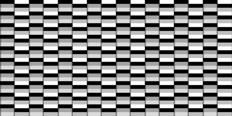 Aufkleber - Checkerboard optical pattern of rectangles. Stylish 3d pattern with a white background and elegant oblong rectangles.