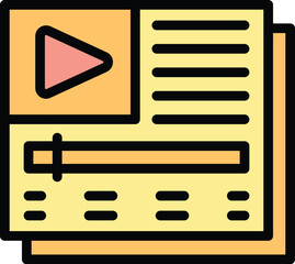 Poster - Play tutorial icon outline vector. Video webinar. Computer online color flat