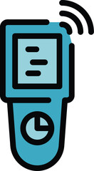 Poster - Camera remote control icon outline vector. Photo studio. Art session color flat
