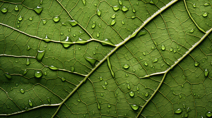 Macro green leaf  Fresh juicy background