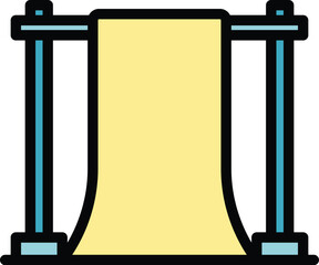 Poster - Photo studio design wall icon outline vector. Camera shoot. Video light color flat