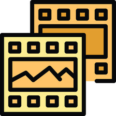 Poster - Camera picture icon outline vector. Photo studio. Light shoot color flat