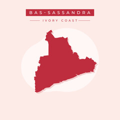 Wall Mural - Vector illustration vector of Bas-Sassandra map Ivory Coast