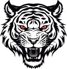 Tiger Head On White Background