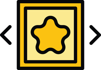 Poster - Star content icon outline vector. Seo market. Social creation color flat