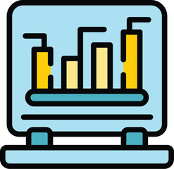 Poster - Marketing online graph icon outline vector. Sale discount. Price retail color flat