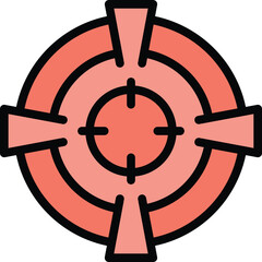 Poster - Promotion target icon outline vector. Special public. Price sale color flat