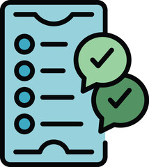 Poster - Smartphone study icon outline vector. School education. Computer test color flat