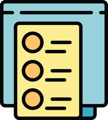 Poster - Web online exam icon outline vector. Test computer. School study color flat