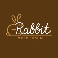 Poster - Minimalistic and stylish Rabbit emblem. Modern graphics. Vector illustration with text in a fashionable simple style.