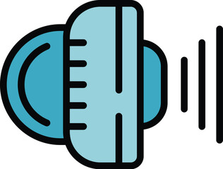 Poster - Megaphone case icon outline vector. Study research. Business learn color flat