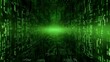 © Nuria - Abstract background matrix with a streaming flow of binary code in shades of green, classic 'matrix' visual, high-tech atmosphere