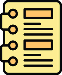 Poster - Notebook study icon outline vector. Case research. Success learn color flat