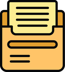 Poster - Sms learning icon outline vector. Study case. Learn success color flat
