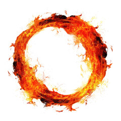 Poster - circle fire isolated on white