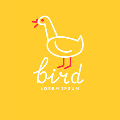 Poster - Minimalistic and stylish Bird emblem. Modern typography. Illustration with text in a fashionable simple style.