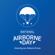 National airborne day design template good for greeting. national airborne day greeting template. flat airborne design. flat design.