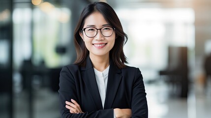 confident business woman with folded arms