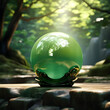 Beautiful perfect ball of jade in a beautiful natural setting