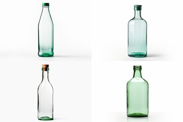 Poster - set of glass bottles isolated on white background.