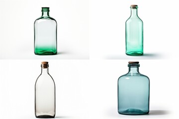 Poster - set of glass bottles isolated on white background.