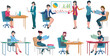 © robu_s - Office workers. Vector illustration. Office workers communicate effectively to streamline workflow Office work requires attention to detail and organizational skills A worker employee demonstrates