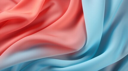 Aufkleber - Generative AI : Soft Orange Coral and Light Blue color fabric smooth texture surface background