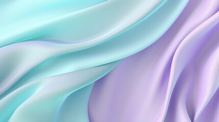 Wall Mural - Generative AI : Pastel Purple and Light Turquoise fabric cloth background texture