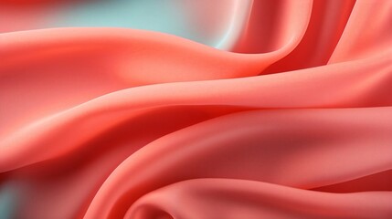 Aufkleber - Generative AI : Soft Orange Coral and Light Blue color fabric smooth texture surface background