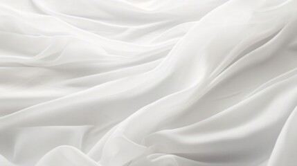 Generative AI : Closeup of rippled white silk fabric