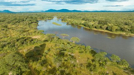 Aerial view of Nyerere national Park in Tanzania