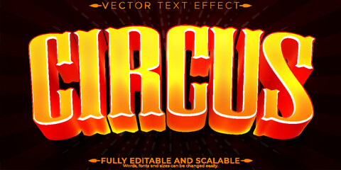 Wall Mural - Circus text effect, editable festival and retro text style