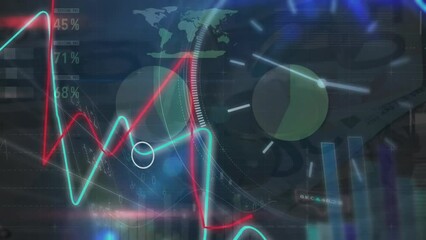 Poster - Animation of statistical and stock market data processing against euro bills